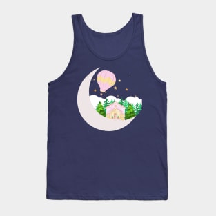 Moon cabin woods house - Fantasy Tank Top